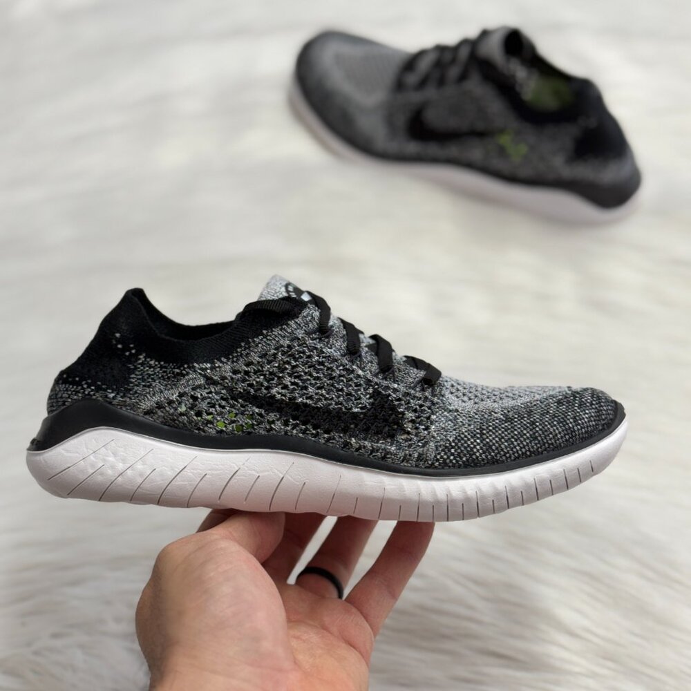 Nike Free Rn Flyknit 2018 Black Womens Running Shoes 942839-101 NEW Multi Sz